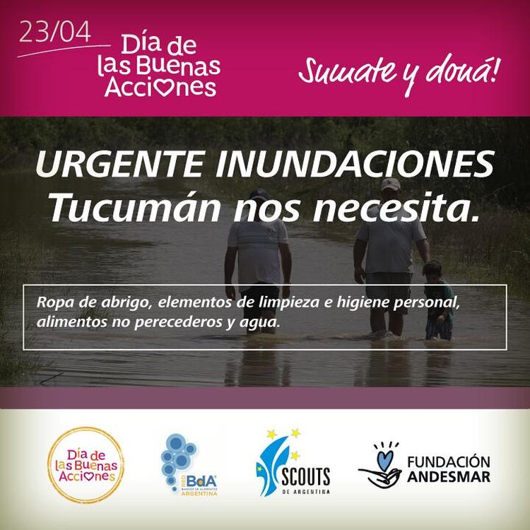 Inundaciones: Campaña solidaria para Tucumán